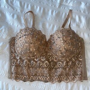 Windsor strap or strapless beaded corset